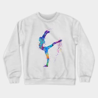 Girl Gymnastics Watercolor Silhouette Crewneck Sweatshirt